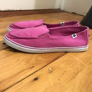 Pink Sperry slip-on sneakers